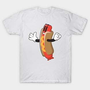 Happy Wiener in His Bun - Vector Art T-Shirt